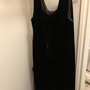 Women's Black Velvet Dress, Size 10